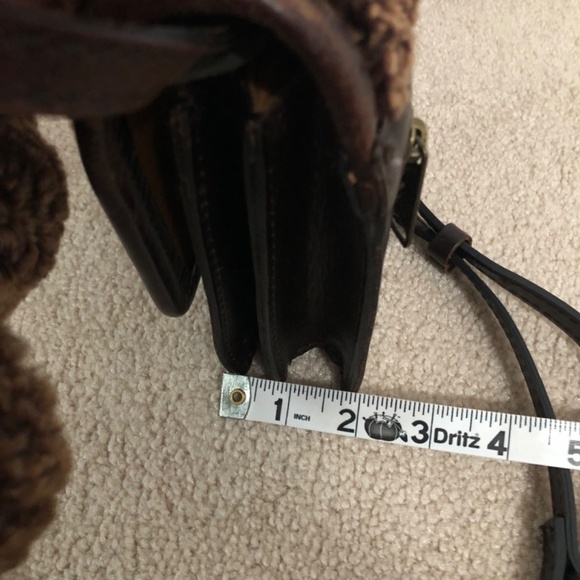 Patricia Nash Lanza Leather Shearling Crossbody Bag Y2K - Picture 15 of 15